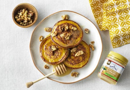 Organic honey pancakes with ginger
