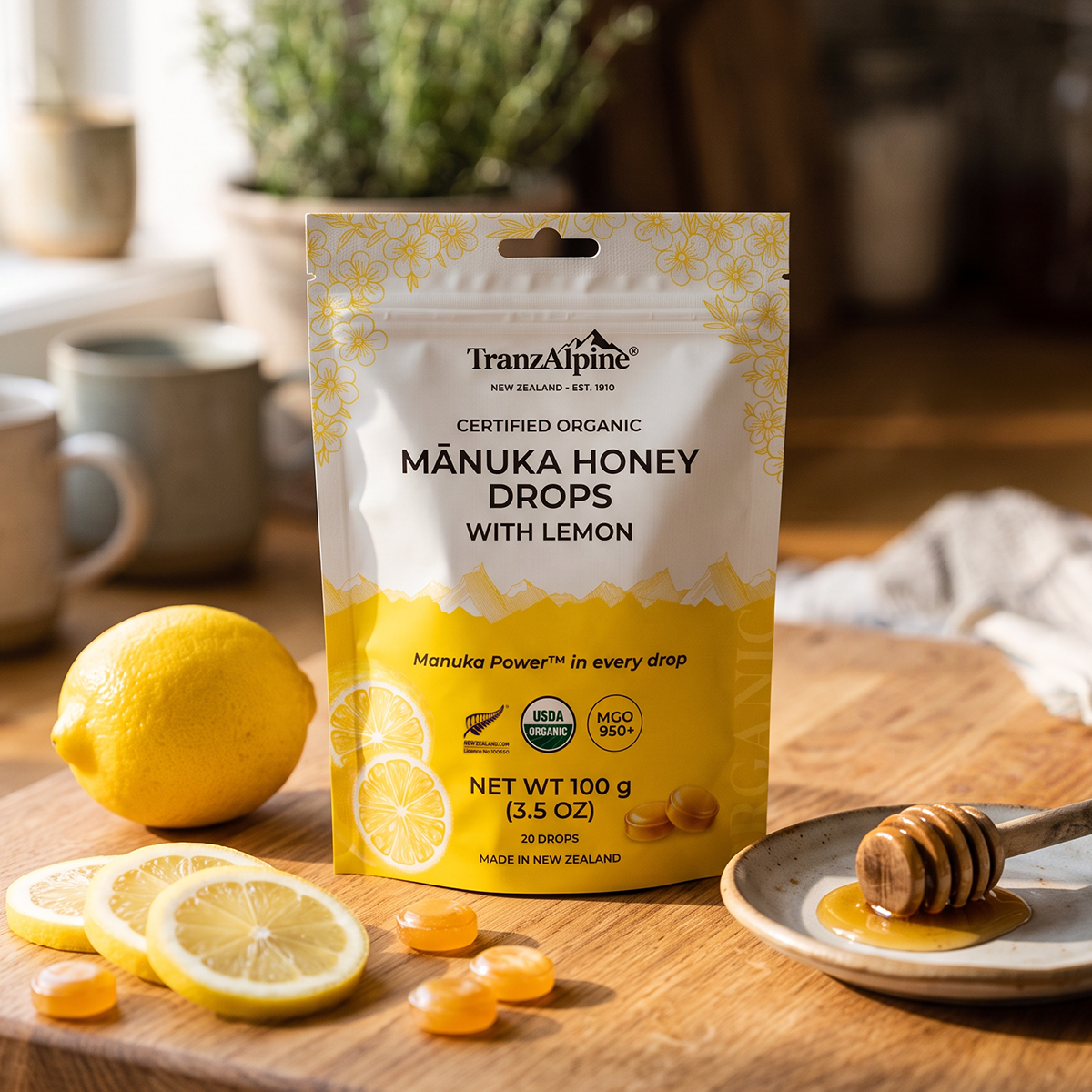 Organic Mānuka Honey Drops MGO950+ with Lemon - Image 3