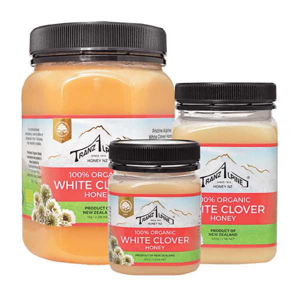 Organic Clover honey from New Zealand