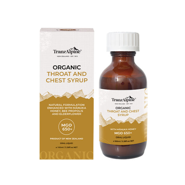 Organic Mānuka Throat and Chest Syrup MG550+